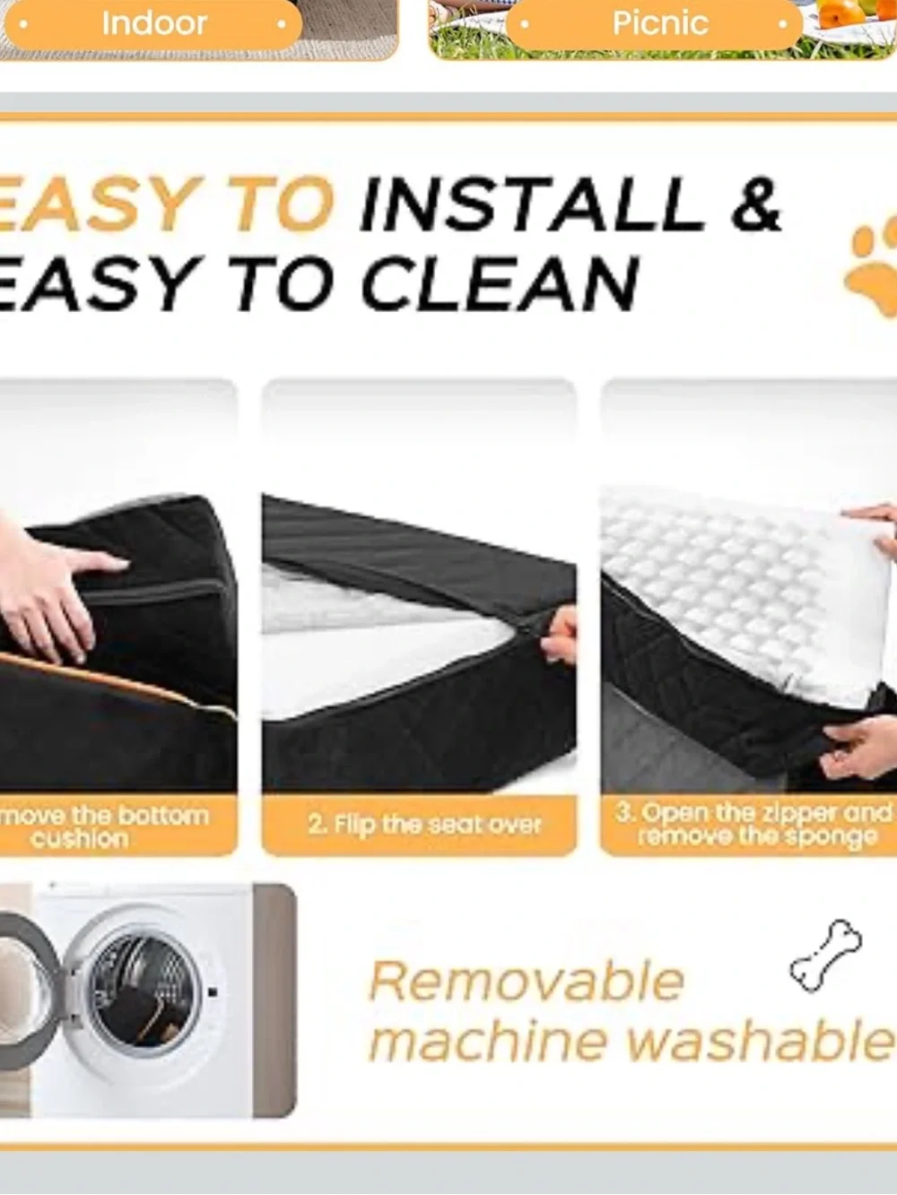 HiPetpy Dog Car Seat/Booster for Dogs up to 30lb, 6